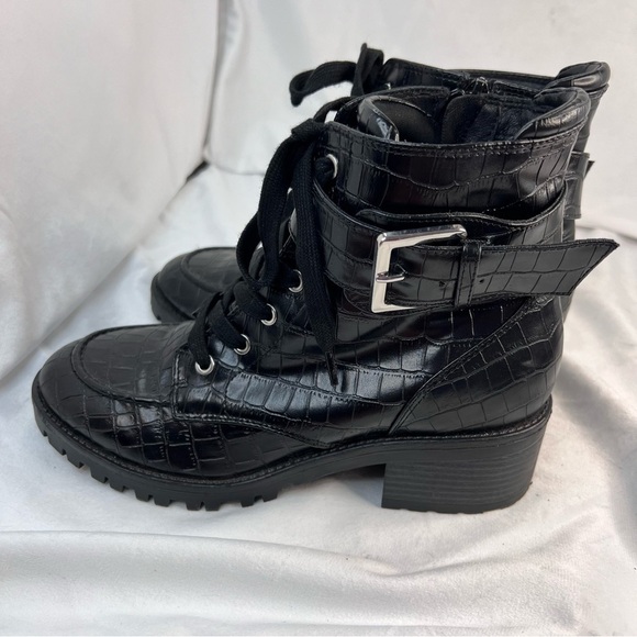 Indigo Rd - womens black Eliana combat / block heel boots size 8.5 - Picture 3 of 9